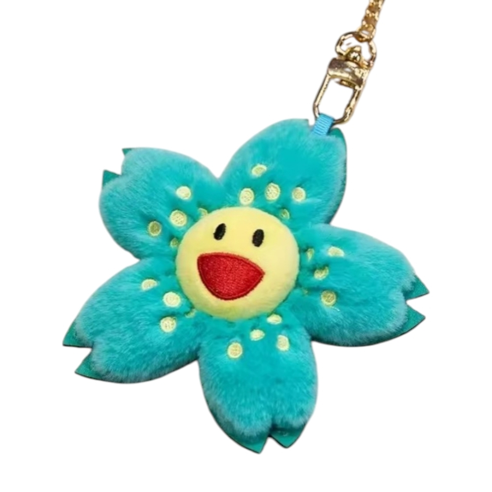 NEW Flower Plush Keychain Bag Charm